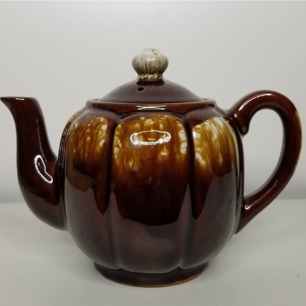 Japan Pottery Brown‎ White Drip Glaze Teapot